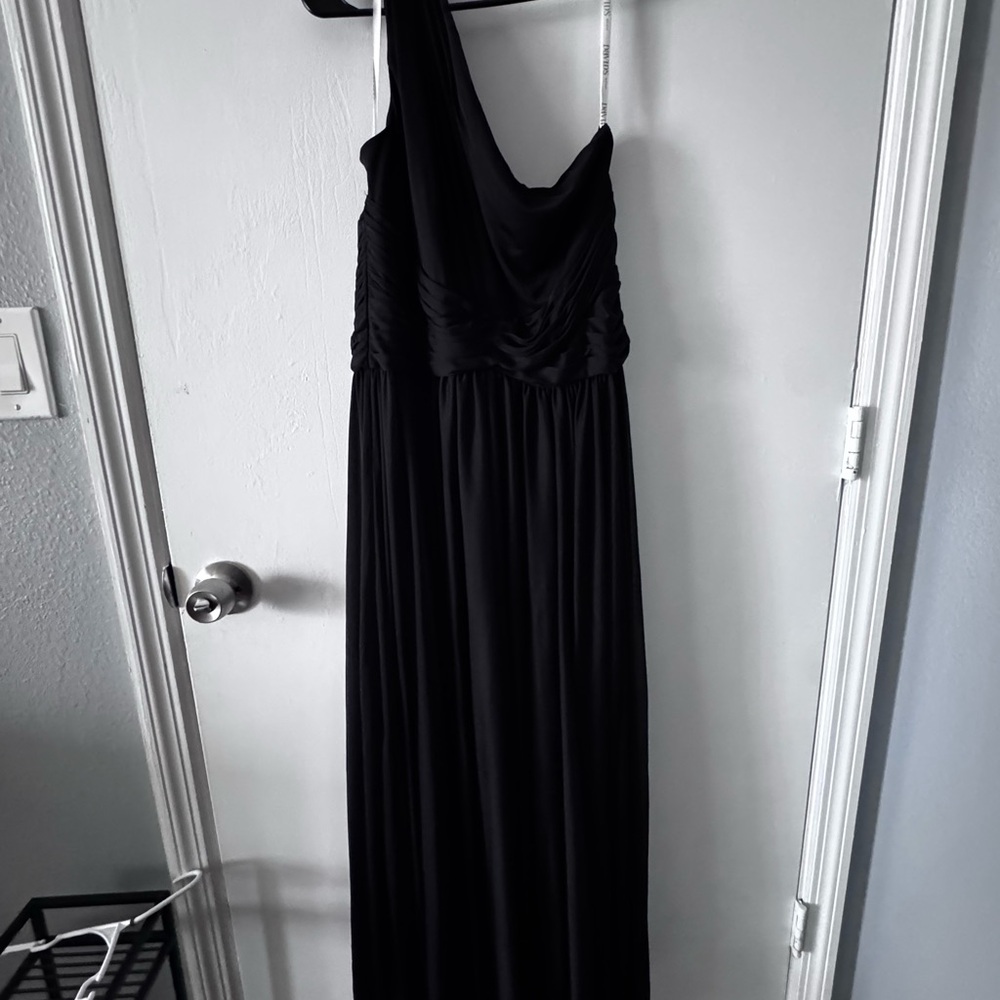 David's Bridal One-Shoulder Black Dress